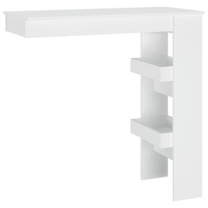 vidaXL Mesa de bar de pared madera contrachapada blanco 102x45x103,5cm