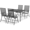 vidaXL Juego de comedor de jard&iacute;n 5 piezas acero gris antracita