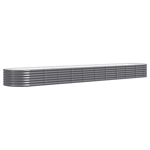 vidaXL Jardinera arriate acero galvanizado antracita 440x80x36 cm