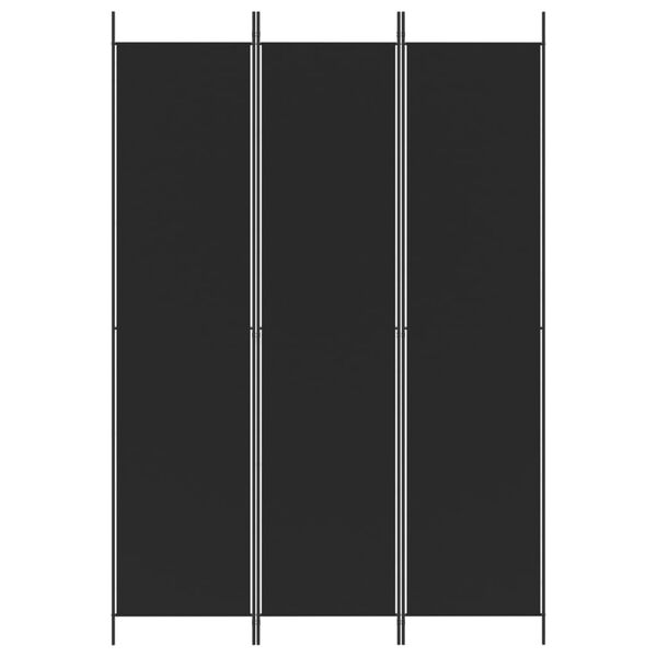vidaXL Biombo divisor de 3 paneles de tela negro 150x220 cm