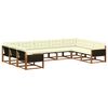 vidaXL Conjunto de sof&aacute;s de exterior 9 uds. Natural y Crema