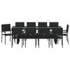 vidaXL Conjunto de Comedor de Jard&iacute;n 11 pcs Negro rat&aacute;n sint&eacute;tico