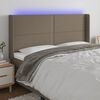 vidaXL Cabecero con LED de tela gris taupe 183x16x118/128 cm