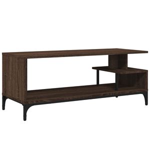 vidaXL Mueble de TV madera de ingenier&iacute;a y acero marr&oacute;n 102x40x41 cm