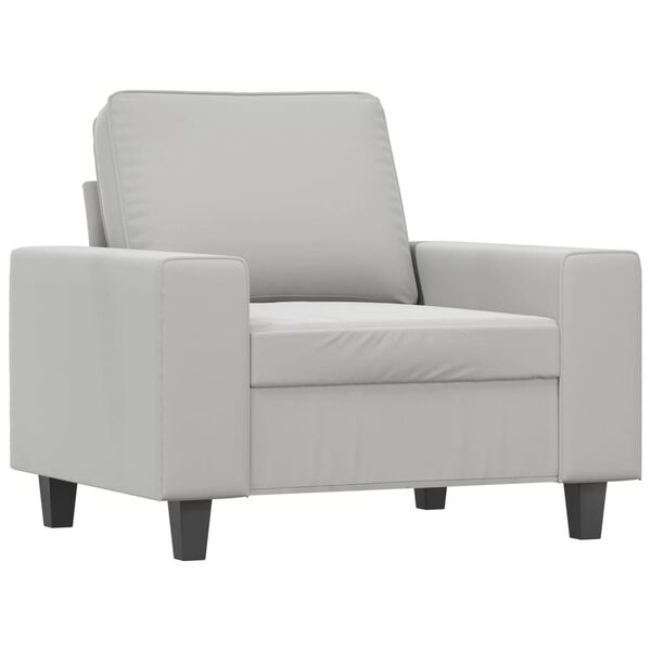 vidaXL Sill&oacute;n con taburete tela de microfibra gris claro 60 cm
