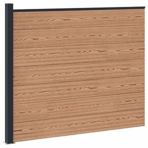 vidaXL Panel de valla WPC y Aluminio Marr&oacute;n