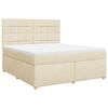 vidaXL Cama box spring con colch&oacute;n tela color crema 180x200 cm