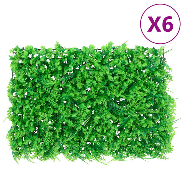 &nbsp;vidaXL Valla de hojas de helecho artificial 6 uds verde 40x60 cm