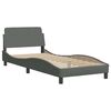 vidaXL Estructura de cama sin colch&oacute;n tela gris oscuro 90x190 cm