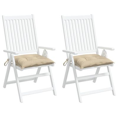 vidaXL Cojines de silla de jardín 2 uds tela Oxford beige 40x40x7 cm