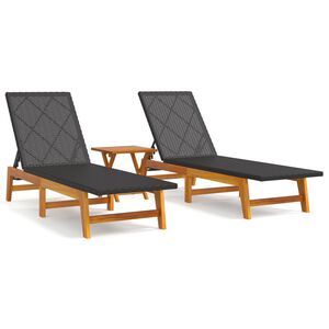 vidaXL Set de muebles de jard&iacute;n 3 piezas rat&aacute;n sint&eacute;tico madera acacia