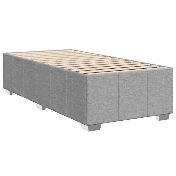 vidaXL Estructura de cama sin colch&oacute;n tela gris claro 90x200 cm
