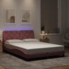 vidaXL Estructura de cama con LED sin colch&oacute;n terciopelo rosa 140x190 cm