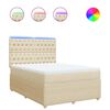 vidaXL Cama box spring con colch&oacute;n tela color crema 140x190 cm
