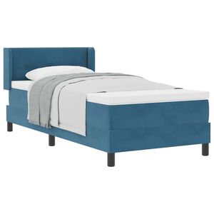 vidaXL Cama tipo Box Spring Azul Oscuro 200 x 80 cm Poli&eacute;ster