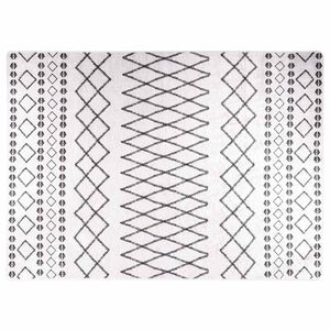 vidaXL Alfombra lavable negro y blanco 120x180 cm