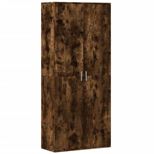 vidaXL Aparador alto madera de ingenier&iacute;a roble ahumado 80x35x180 cm