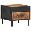 vidaXL Mesita de noche de madera de mango rugosa 40x40x35 cm