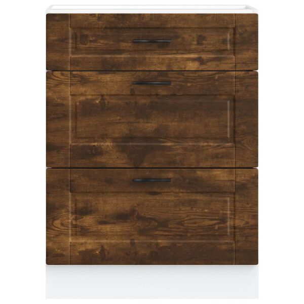 vidaXL Mueble bajo de cocina porto roble ahumado madera reconstituida