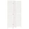 vidaXL Biombo separador de 3 paneles madera maciza Paulownia blanco