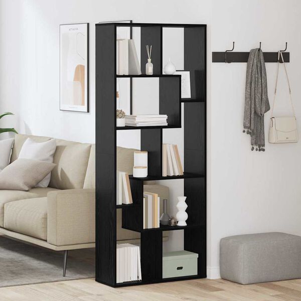 vidaXL Librer&iacute;a Roble Negro 67 x 25 x 162 cm Madera de ingenier&iacute;a