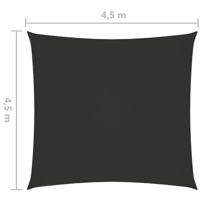 vidaXL Toldo de vela cuadrado tela Oxford gris antracita 4,5x4,5 m