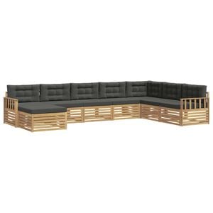 vidaXL Conjunto de sof&aacute;s de exterior 8 uds. Blanco y Antracita