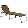 vidaXL Tumbona senior extra alta plegable aluminio marr&oacute;n