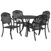 vidaXL Conjunto de Comedor de Jardín 5 pcs Negro 90 x 90 x 75 cm