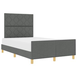 vidaXL Estructura de cama con cabecera Gris oscuro 120 x 200 cm tela