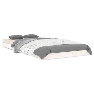 vidaXL Estructura de cama madera maciza de pino blanco 90x200 cm
