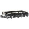 vidaXL Set de muebles jard&iacute;n 17 pzas con cojines rat&aacute;n sint&eacute;tico negro