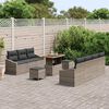 vidaXL Conjunto de sof&aacute;s de jard&iacute;n 10 pcs Gris rat&aacute;n sint&eacute;tico