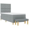 vidaXL Cama tipo Box Spring con colch&oacute;n Gris claro 100 x 200 cm tela