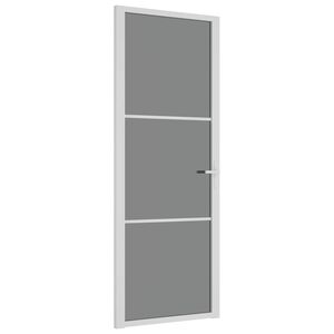 vidaXL Puerta interior vidrio EGS y aluminio blanco 76x201,5 cm