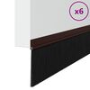vidaXL Sellos de cepillo para puertas autoadhesivos 6 pcs Marr&oacute;n