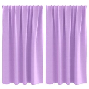 vidaXL Cortinas Opacas con Anillas 2 pcs Morado 140 x 140 cm Poli&eacute;ster