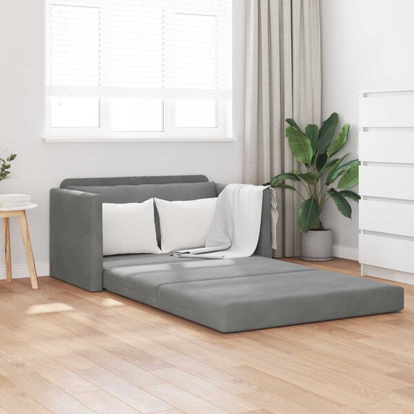 vidaXL Sof&aacute; cama 110cm Gris oscuro Terciopelo