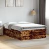 vidaXL Estructura de cama madera de ingenier&iacute;a roble ahumado 135x190cm