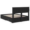 vidaXL Estructura de cama con cabecera Roble Negro 160 x 200 cm
