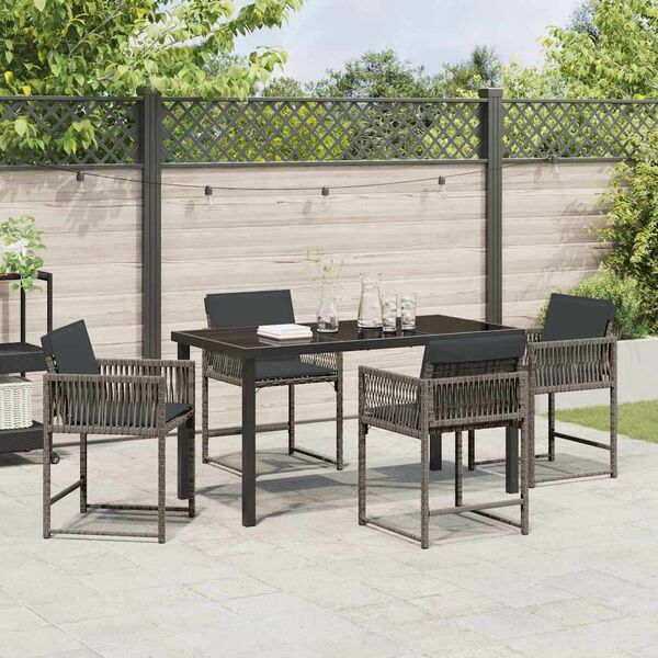 vidaXL Conjunto de Comedor de Jardín 5 pcs Gris ratán sintético