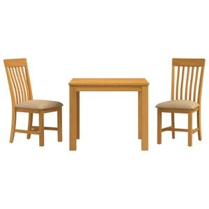 vidaXL Conjunto de comedor 3 uds. Beige Madera de Roble S&oacute;lido