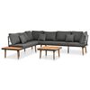 vidaXL Muebles de jard&iacute;n 4 piezas con cojines madera maciza acacia