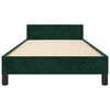 vidaXL Estructura de cama sin colch&oacute;n terciopelo verde oscuro 90x190cm