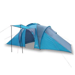 vidaXL Tienda de campa&ntilde;a familiar igl&uacute; 6 personas impermeable azul