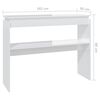 vidaXL Mesa consola madera contrachapada blanco brillante 102x30x80 cm