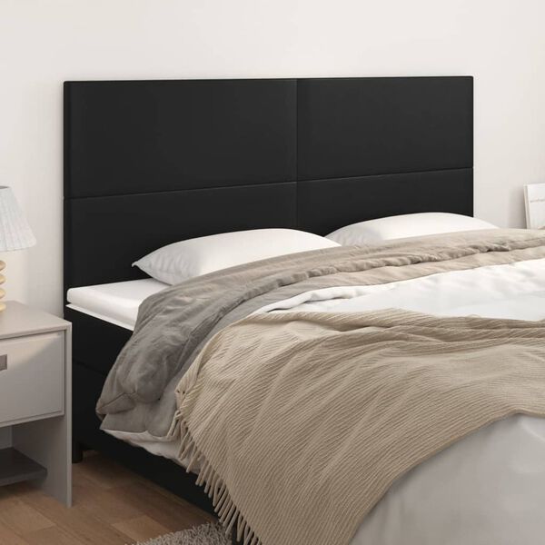vidaXL Cabecero de cama negro 180x5x118/128 cm piel sint&eacute;tica