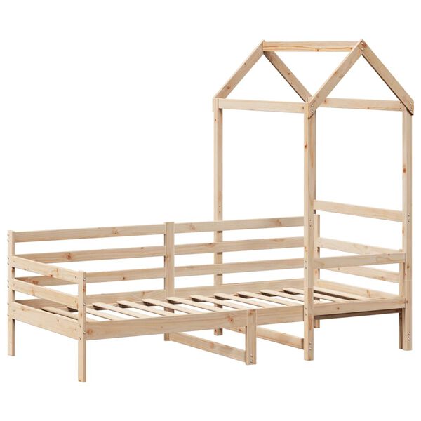 vidaXL Sof&aacute; cama con techo madera maciza de pino 90x190 cm