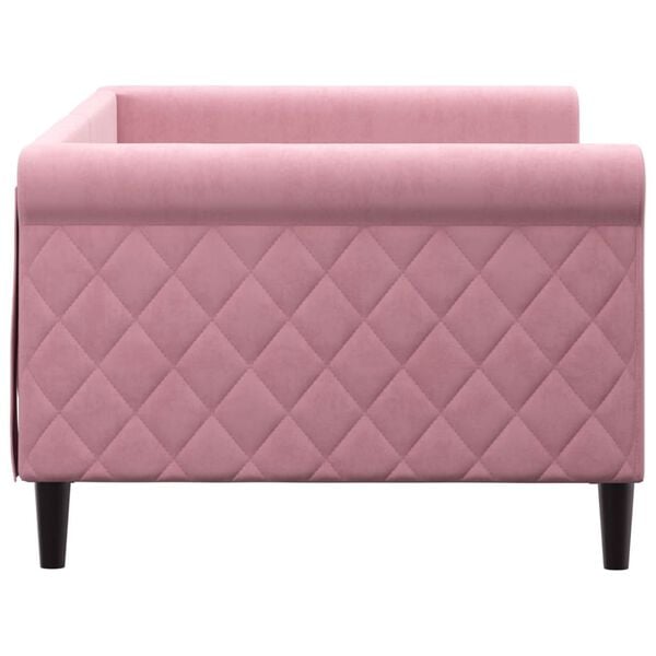 vidaXL Sof&aacute; cama sin colch&oacute;n terciopelo rosa 90x200 cm