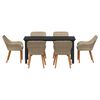 vidaXL Conjunto de Comedor de Jardín 7 pcs Beige ratán sintético